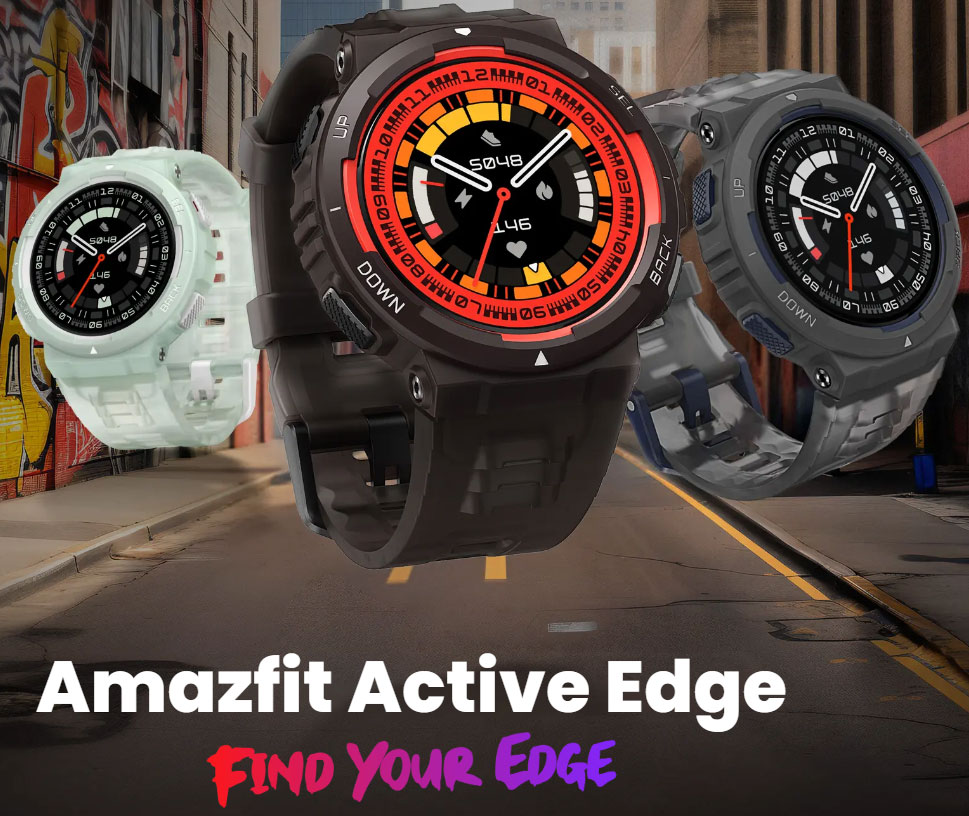 Amazfit Active Edge 1.32-Inch GPS Water resistant SmartWatch